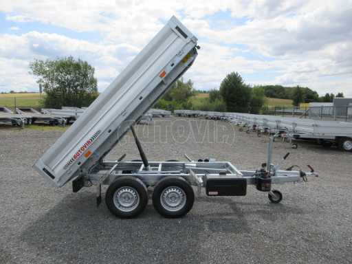 Sklápěcí přívěs KA 2,7T 2,60x1,52/0,35 Zn. ruč, box č.25