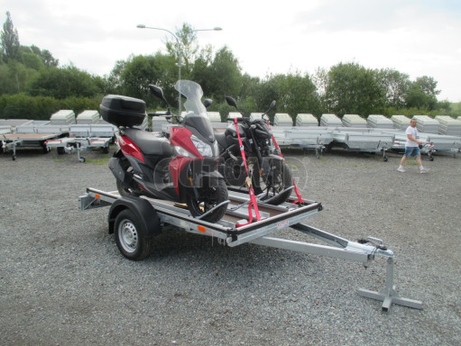 Přívěs za osobní auto pro přepravu motorek MOTO 750kg 2,50x1,48 plato