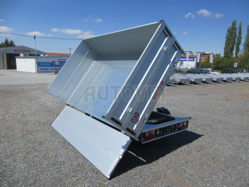 Nízkoložný třístranný sklápěč VER 3SKS 2,7T 2,65x1,55/0,60 ruč nástavba, nízkoprofily, euroklipy č.39