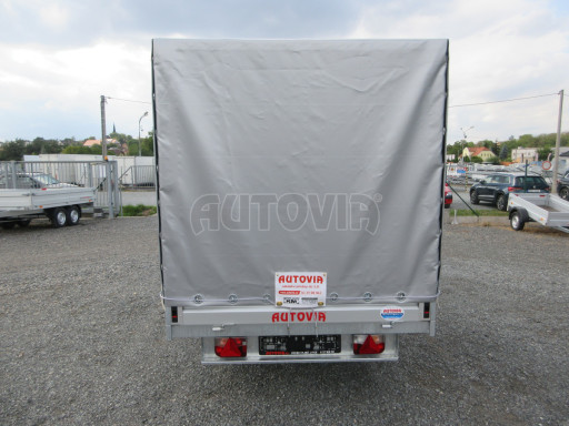 Sklápěcí přívěs VER SK 1,5T 2,65x1,55/1,60 ruč, konstrukce s plachtou č.6
