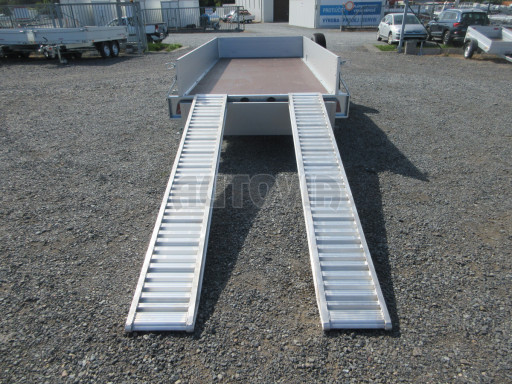 Speciální přívěs s výškově stavitelnou ojí ZV 31/35 2,7T B2 3,50x1,52/0,35, ALU bočnice č.20