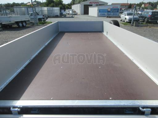 Speciální přívěs s výškově stavitelnou ojí ZV 31/35 2,7T B2 3,50x1,52/0,35, ALU bočnice č.24