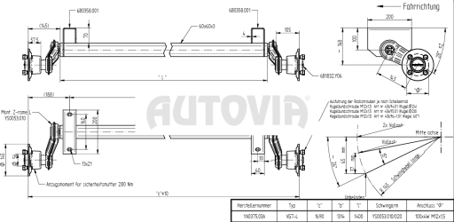 Náprava KNOTT VG7-L b-1314 c-1690 100x4 AGA KIT EM/EP 3,5,6 č.1