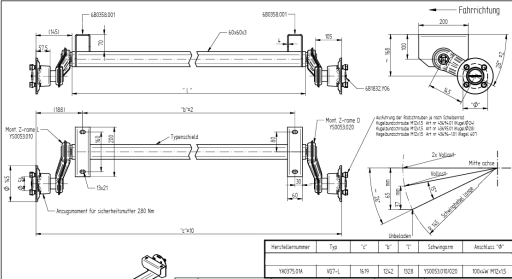 Náprava KNOTT VG7-L b-1242 c-1619 100x4 AGA KIT M1,P1 č.3