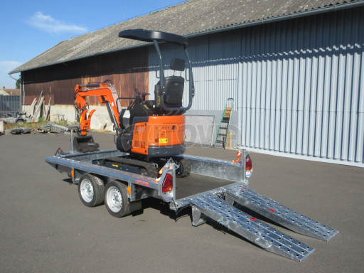Celosvařený přepravník stavebních strojů FK 2,7T 2,98x1,54/0,25 KOMBI nájezdy č.34