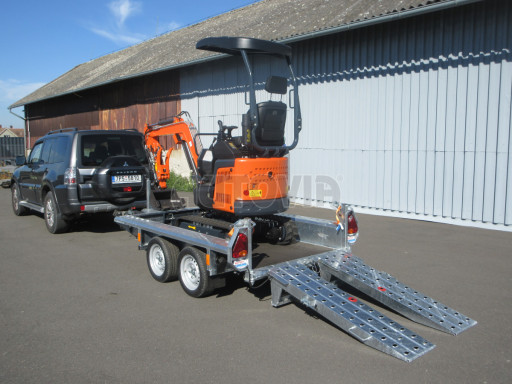 Celosvařený přepravník stavebních strojů FK 2,7T 2,45x1,35/0,25 KOMBI nájezdy č.31