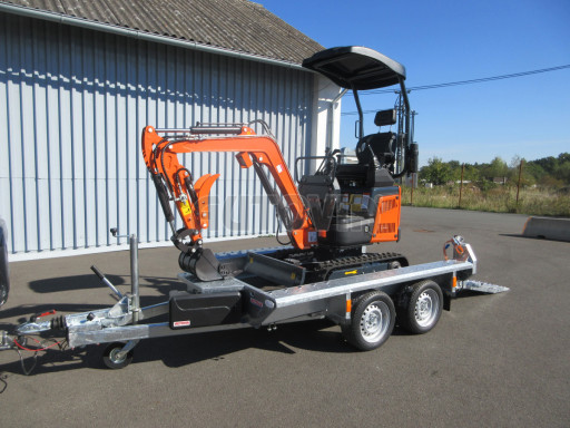 Celosvařený přepravník stavebních strojů FK 2,7T 2,45x1,35/0,25 KOMBI nájezdy č.32