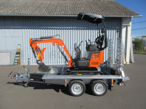 Celosvařený přepravník stavebních strojů FK 2,7T 2,45x1,35/0,25 KOMBI nájezdy č.33