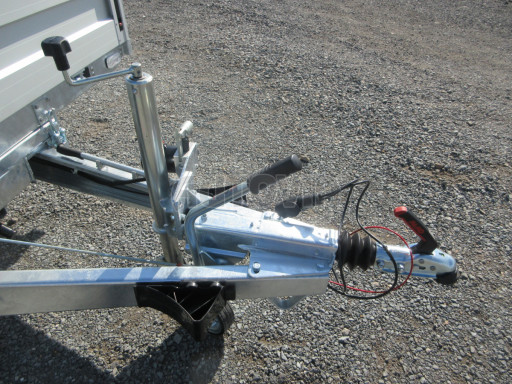 Hydraulicky sklopný přívěs AD 2,7T 4,17x2,09/0,35 s děrovanou podlahou č.12