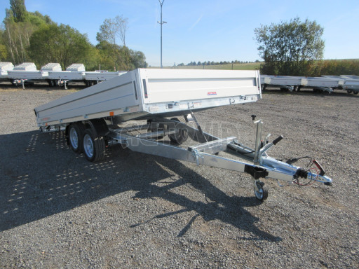 Hydraulicky sklopný přívěs AD 2,7T 4,17x2,09/0,35 s děrovanou podlahou č.3