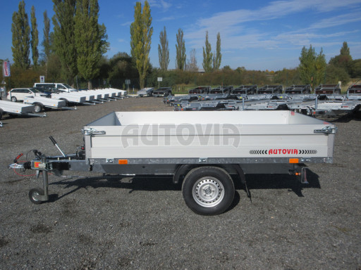 Sklápěcí přívěs DLT 1,3T 2,57x1,48/0,35 ruč, plech podlaha č.6