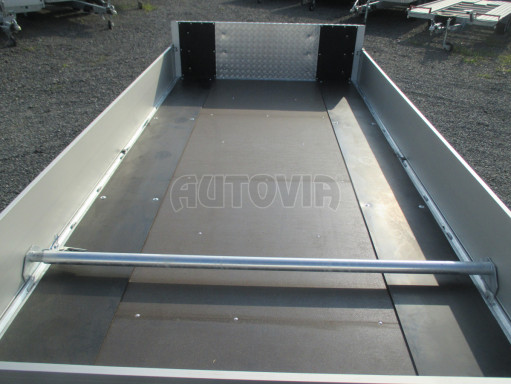 Hydraulicky sklopný valník s nájezdným čelem a gumou AD 2,7T 4,17x2,09/0,35 POČ