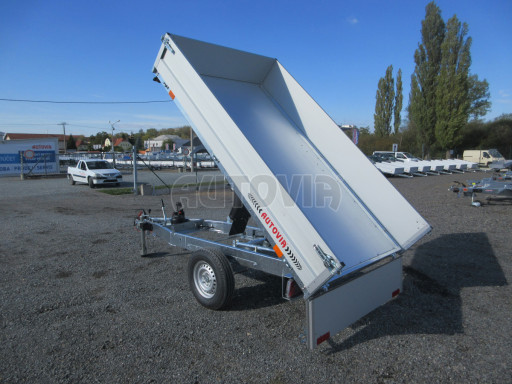 Sklápěcí přívěs DLT 1,3T 2,57x1,48/0,35 ruč, plech podlaha č.24