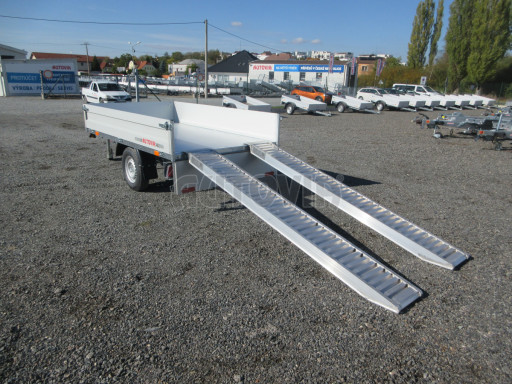 Sklápěcí přívěs DLT 1,3T 2,57x1,48/0,35 ruč, plech podlaha č.3