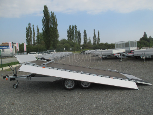 Hydraulicky sklopný valník s nájezdným čelem a gumou AD 2,7T 4,17x2,09/0,35 POČ