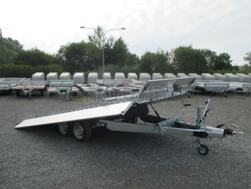 Hydraulicky sklopný valník s nájezdným čelem a gumou AD 2,7T 4,17x2,09/0,35 POČ