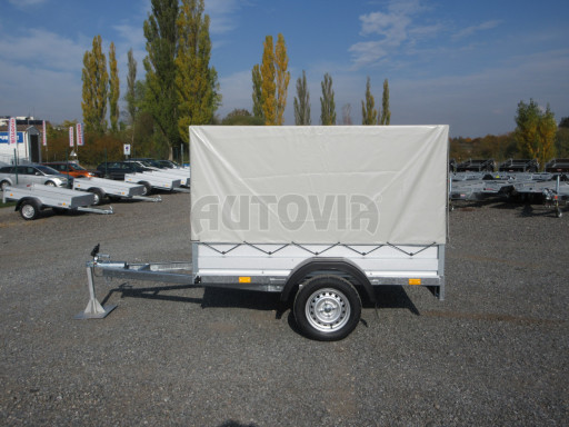 Sklopný nebrzděný přívěs AVM N1 750kg 2,02x1,23/0,35 s konstrukcí a plachtou č.4
