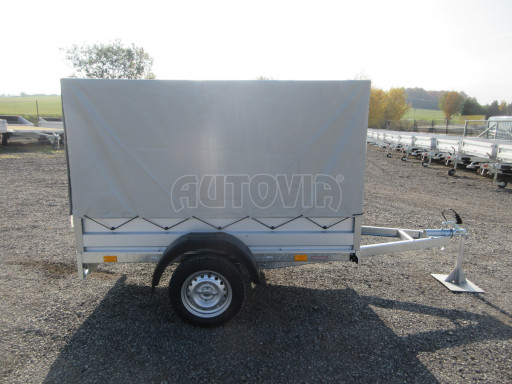Sklopný nebrzděný přívěs AVM N1 750kg 2,02x1,23/0,35 s konstrukcí a plachtou č.8