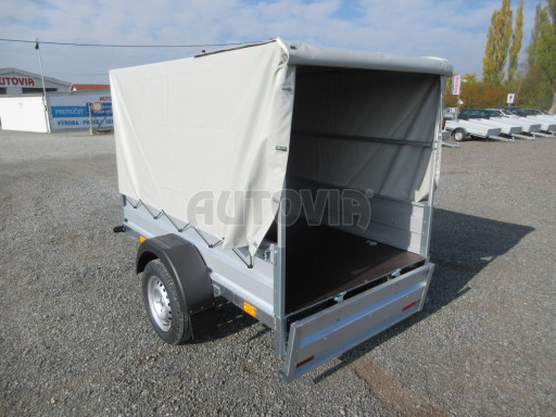 Sklopný nebrzděný přívěs AVM N1 750kg 2,02x1,23/0,35 s konstrukcí a plachtou č.13