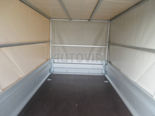 Sklopný nebrzděný přívěs AVM N1 750kg 2,02x1,23/0,35 s konstrukcí a plachtou č.16