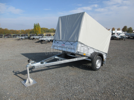 Sklopný nebrzděný přívěs AVM N1 750kg 2,02x1,23/0,35 s konstrukcí a plachtou č.2