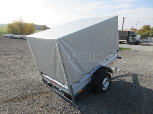 Sklopný nebrzděný přívěs AVM N1 750kg 2,02x1,23/0,35 s konstrukcí a plachtou č.23
