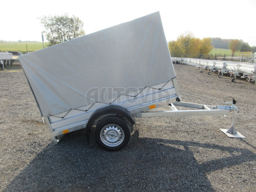 Sklopný nebrzděný přívěs AVM N1 750kg 2,02x1,23/0,35 s konstrukcí a plachtou č.24