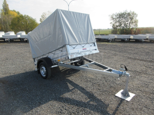 Sklopný nebrzděný přívěs AVM N1 750kg 2,02x1,23/0,35 s konstrukcí a plachtou č.25