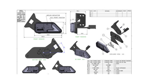 Svítilna obrys. levá bílá s odrazkou
