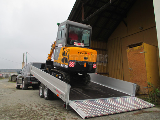 Přívěs pro převoz UNC a bagrů AD 3,5T 4,17x2,09/0,35 čelo