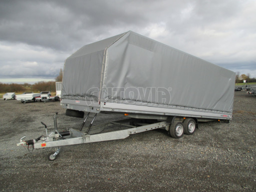 Hydraulicky sklopný přívěs s plachtou AD 3,5T 6,10x2,09/1,80 č.12