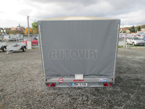 Hydraulicky sklopný přívěs s plachtou AD 3,5T 6,10x2,09/1,80 č.14
