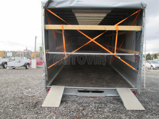 Hydraulicky sklopný přívěs s plachtou AD 3,5T 6,10x2,09/1,80 č.21