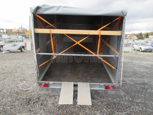 Hydraulicky sklopný přívěs s plachtou AD 3,5T 6,10x2,09/1,80 č.22