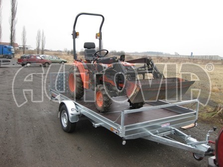Sklopný přívěs pro přepravu mechanizace, automobilů PZ 1,5T SK 3,65x1,85* č.3