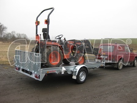 Sklopný přívěs pro přepravu mechanizace, automobilů PZ 1,5T SK 3,65x1,85* č.5