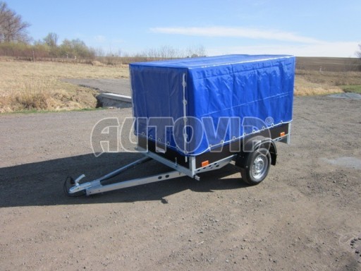 Přívěsný vozík za osobní auto s plachtou PV 750kg 2,10x1,28/1,20 č.1