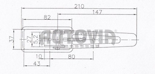 Závěr bočnic - přezka BV 10-1 (bez protikusu, s pojistkou) č.2