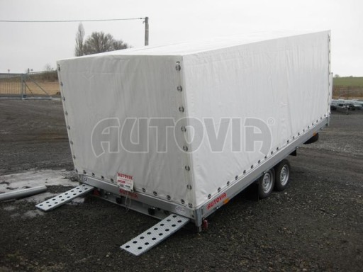 Dvouosý brzděný přívěs s hydraulicky sklopnou plochou AD speciál valník 2,7t  4,15/1,88/0,35** č.4