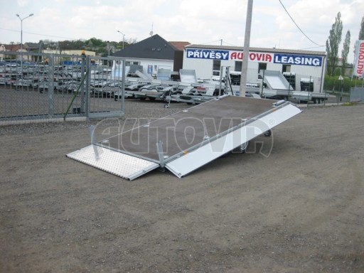 Dvouosý brzděný přívěs s hydraulicky sklopnou plochou AD speciál valník 2,7t  4,15/1,88/0,35** č.20