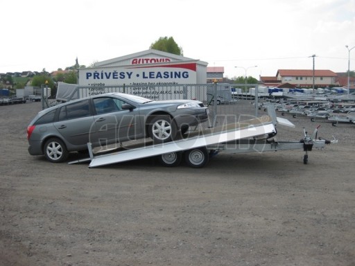 Dvouosý brzděný přívěs s hydraulicky sklopnou plochou AD speciál valník 2,7t  4,15/1,88/0,35** č.23