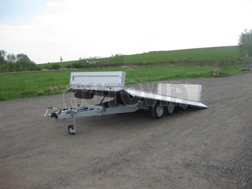 Dvouosý brzděný přívěs s hydraulicky sklopnou plochou AD speciál valník 2,7t  4,15/1,88/0,35** č.33