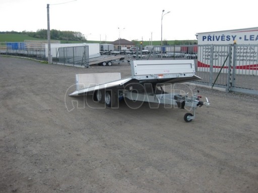 Dvouosý brzděný přívěs s hydraulicky sklopnou plochou AD speciál valník 2,7t  4,15/1,88/0,35** č.35