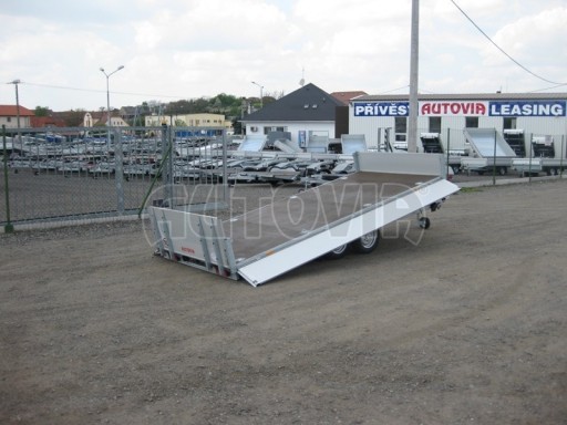 Dvouosý brzděný přívěs s hydraulicky sklopnou plochou AD speciál valník 2,7t  4,15/1,88/0,35** č.37