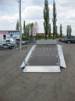 Dvouosý brzděný přívěs s hydraulicky sklopnou plochou AD speciál valník 2,7t  4,15/1,88/0,35** č.39