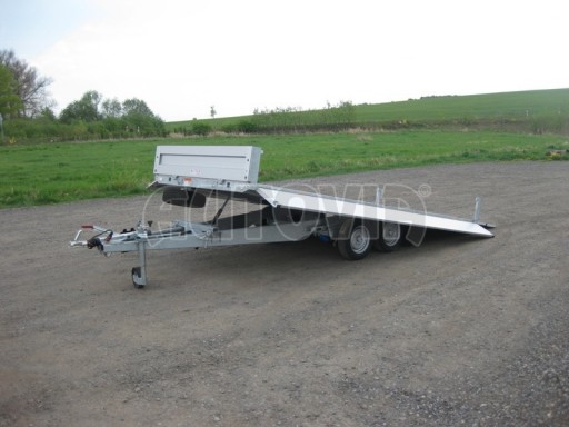 Dvouosý brzděný přívěs s hydraulicky sklopnou plochou AD speciál valník 2,7t  4,15/1,88/0,35** č.41