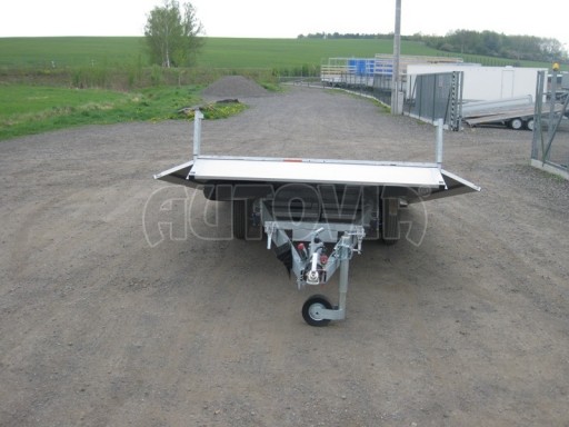 Dvouosý brzděný přívěs s hydraulicky sklopnou plochou AD speciál valník 2,7t  4,15/1,88/0,35** č.44