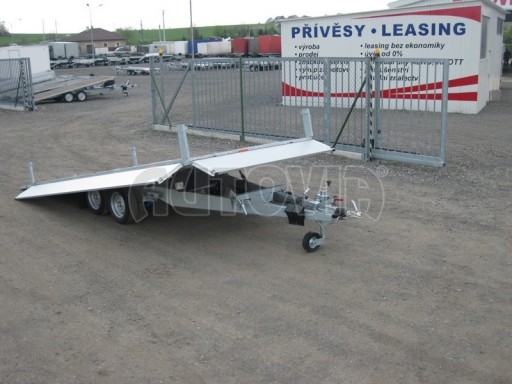 Dvouosý brzděný přívěs s hydraulicky sklopnou plochou AD speciál valník 2,7t  4,15/1,88/0,35** č.45