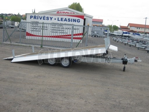 Dvouosý brzděný přívěs s hydraulicky sklopnou plochou AD speciál valník 2,7t  4,15/1,88/0,35** č.47