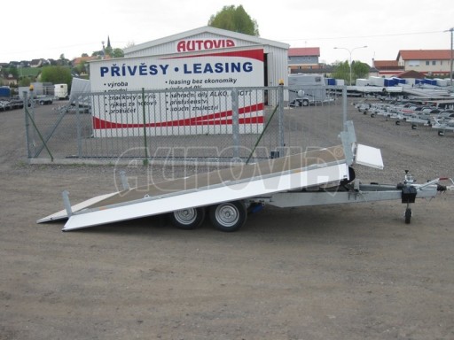 Dvouosý brzděný přívěs s hydraulicky sklopnou plochou AD speciál valník 2,7t  4,15/1,88/0,35** č.48